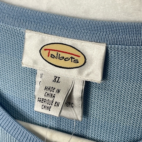 Vintage Talbots Sweater Tank Cardigan Set Women’s XL Light Blue 100% Silk - Picture 5 of 10
